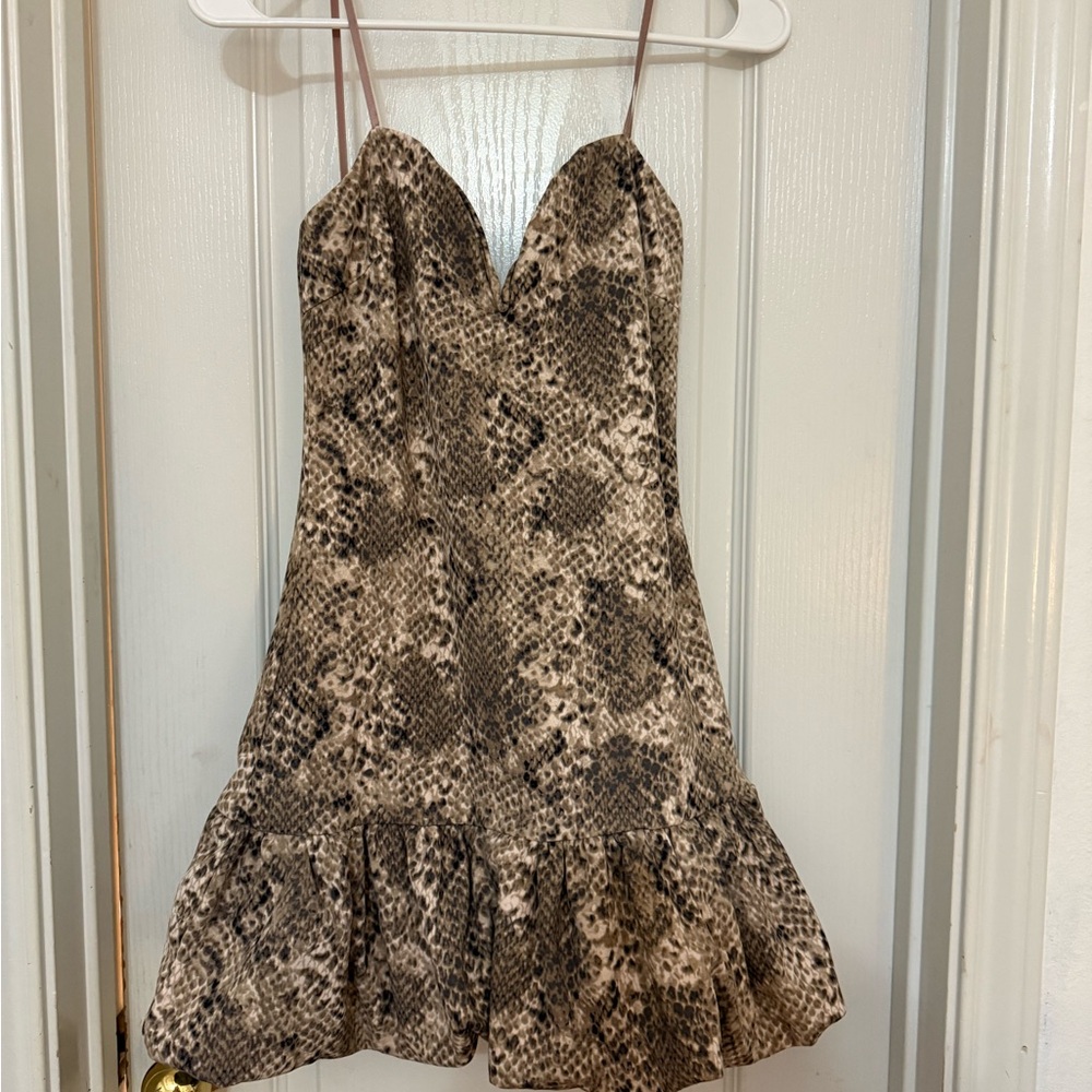DO+BE Brown Snake Print Mini Dress